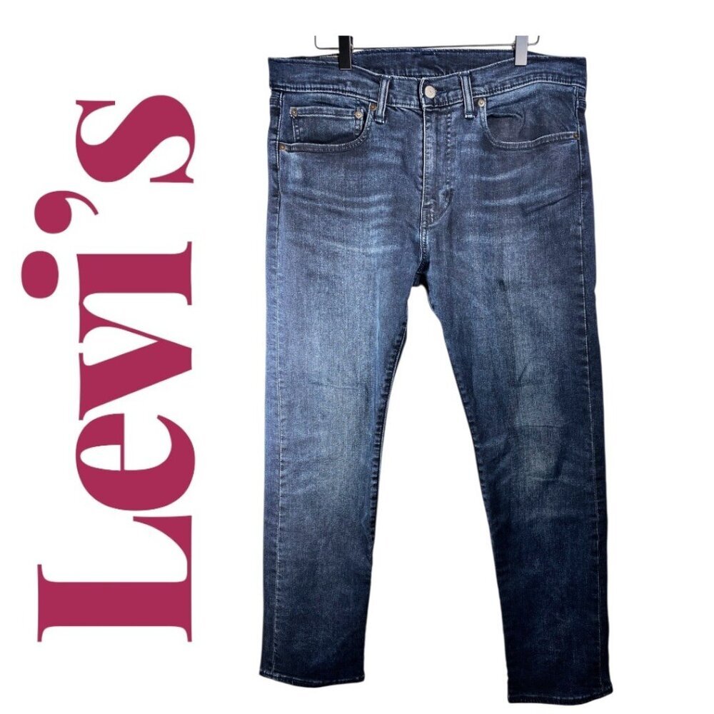 LEVI’S 502 MEN’S TAPER FIT Dark‎ Blue Indigo Wash Jeans, Size 34x30